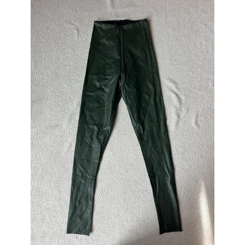 NWT Commando Green High Waist Faux Leather Leggings Womens Small